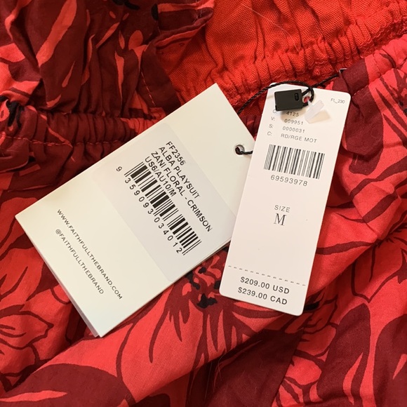 Faithfull the Brand Alba playsuit/romper, M NWT - Picture 7 of 7